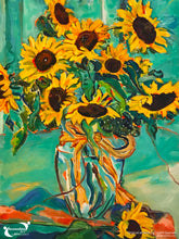 Load image into Gallery viewer, Wet Reveal, Water Activated Art, Art Therapy, Sunflower Canvas, Dementia Care Product, Aging with Grace, Alzheimer's Care Product, AccessibleArt